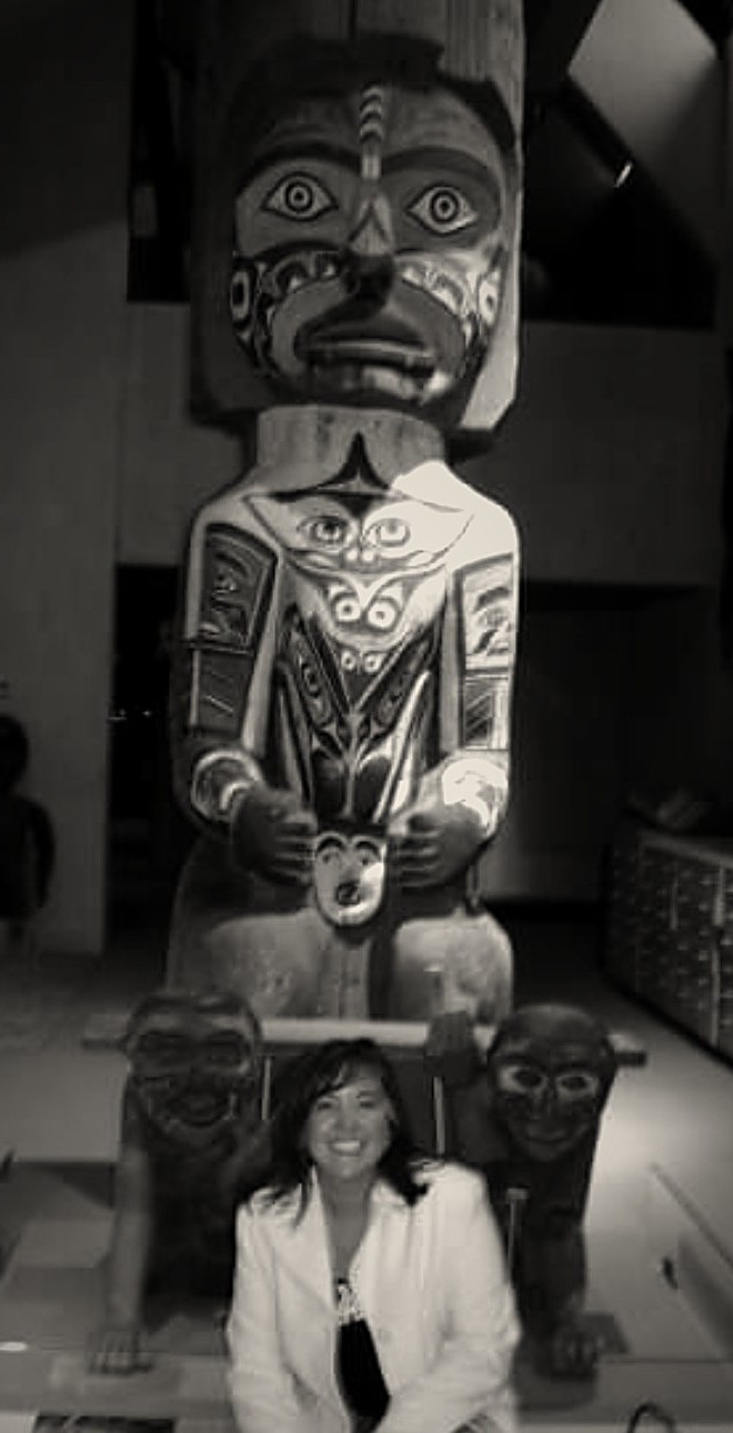 Tobi Iverson at the Museum of Anthropology, University of British Columbia, in the early years of the story.